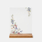 Baby shower Luier Raffle Wilde bessen & Bloemen Acryl Bord (Voorkant)