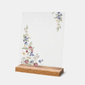 Baby shower Luier Raffle Wilde bessen & Bloemen Acryl Bord (Hoek)