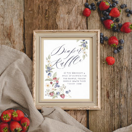 Baby shower Luier Raffle Wilde bessen & Bloemen Poster