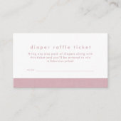 Baby shower luier verloting ticket roze linnen informatiekaartje (Voorkant)