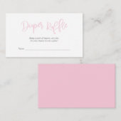 baby shower luierafbijl, creatief roze script informatiekaartje (Voorkant / Achterkant)