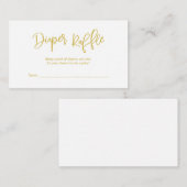baby shower luieraffle, Creative Gold Script Informatiekaartje (Voorkant / Achterkant)