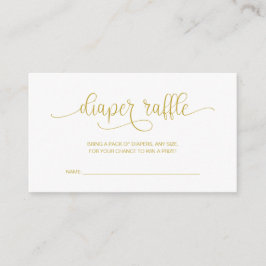 baby shower luieraffle, handgeschakeld goud informatiekaartje