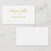 baby shower luieraffle, handgeschakeld goud informatiekaartje (Voorkant / Achterkant)