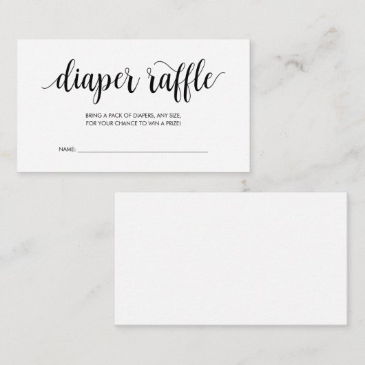 baby shower luieraffle, modern Rustic Black Informatiekaartje (Voorkant / Achterkant)