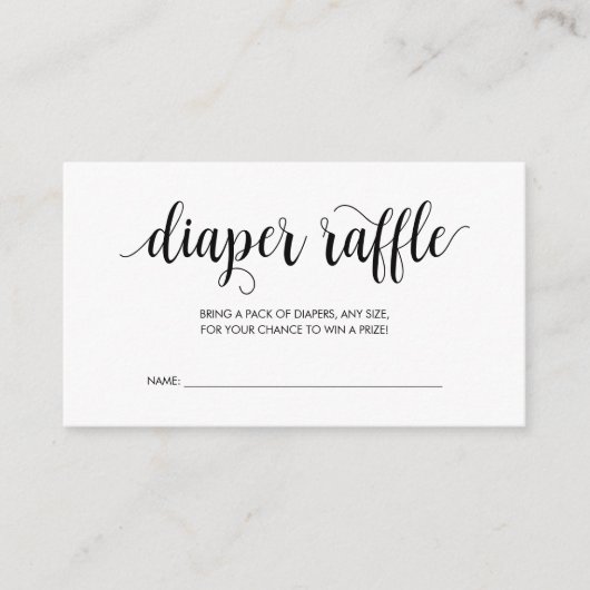 baby shower luieraffle, modern Rustic Black Informatiekaartje (Voorkant)