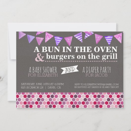 Baby shower/luierfeestuitnodiging kaart (Voorkant)