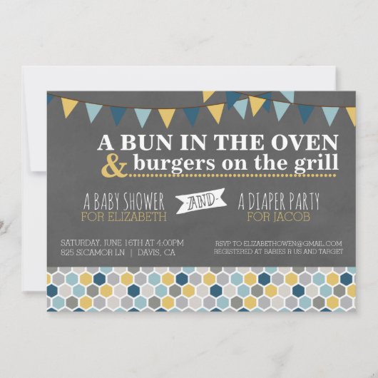 Baby shower/luierfeestuitnodiging kaart (Voorkant)