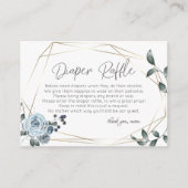 Baby shower luierkrabbel | Dusty Blue Floral Informatiekaartje (Voorkant)