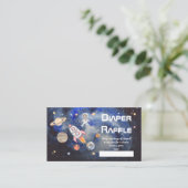 Baby shower luierraffle voor ruimteraketten informatiekaartje (Staand voorkant)