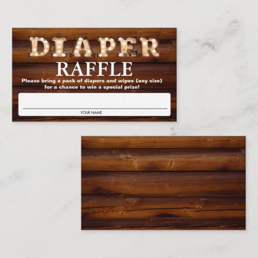 Baby shower luierritten informatiekaartje (Voorkant / Achterkant)