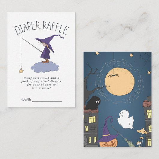 baby shower luierritten | Kleine heks Informatiekaartje (Voorkant / Achterkant)