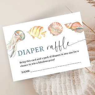 Baby Shower Luiers Raffle Onder De Zee Thema Informatiekaartje
