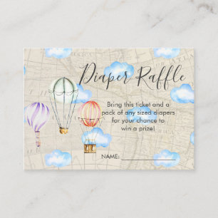 Baby Shower Luiers Raffle Tickets   Luchtballon Informatiekaartje