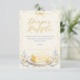 Baby Shower Luierspel met Boter Thema Informatiekaartje