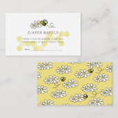 Baby Shower Luierspel Ticket met Bij Daisy Wit Informatiekaartje (Voorkant / Achterkant)