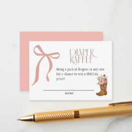 Baby Shower Luierspel voor meisje met Laarzen en S Informatiekaartje