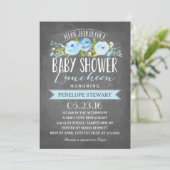 Baby shower Luncheon Blue | uitnodiging tot baby s (Staand voorkant)