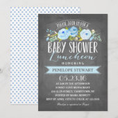 Baby shower Luncheon Blue | uitnodiging tot baby s (Voorkant / Achterkant)