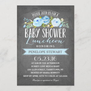 Baby shower Luncheon Blue uitnodiging tot baby s