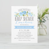baby shower Luncheon Blue | Uitnodiging tot Baby s (Staand voorkant)