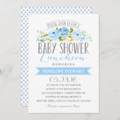 baby shower Luncheon Blue | Uitnodiging tot Baby s (Voorkant / Achterkant)