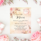 Baby shower maan pampas blush budget uitnodiging flyer