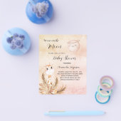 Baby shower maan pampas giraffe budget uitnodiging flyer (Enkel)