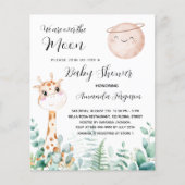 Baby shower maangiraffe-begrotingsuitnodiging flyer (Voorkant)