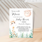 Baby shower maangiraffe-begrotingsuitnodiging flyer