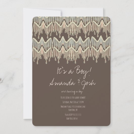 Baby shower Macrame Hangen Rustic Boho Rope Art Kaart (Voorkant)