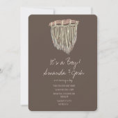 Baby Shower Macrame Hanging Rustieke Boho Kaart (Voorkant)