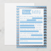 Baby shower MadLibs spel, blauw en zilveren Folie  Kaart (Voorkant / Achterkant)