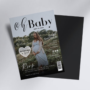 Baby shower Magazine Foto Hoesje Het is een meisje Kaart