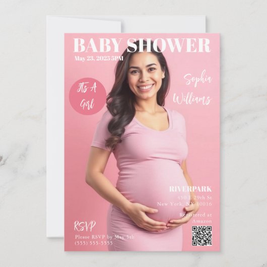 Baby shower Magazine Hoesje Kaart (Voorkant)
