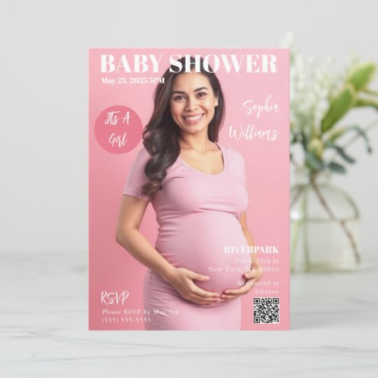 Baby shower Magazine Hoesje Kaart (Staand voorkant)