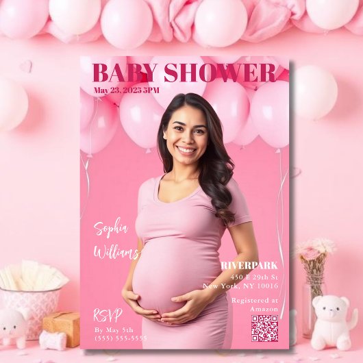 Baby shower Magazine Hoesje Kaart