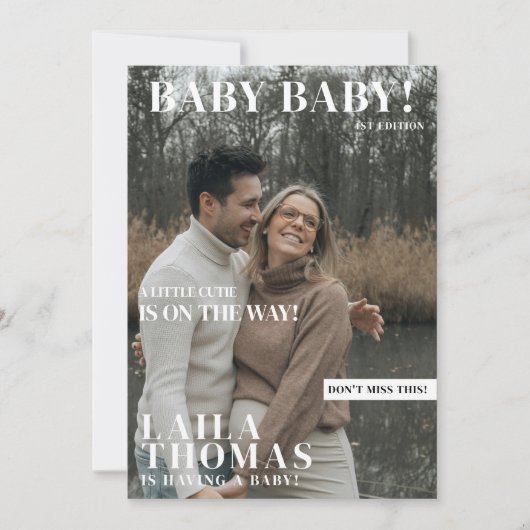 Baby shower Magazine Hoesje Stijl Foto's Modern Kaart (Voorkant)