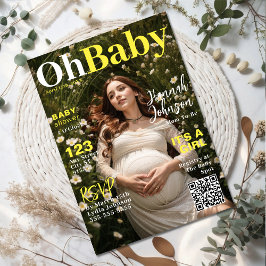 Baby shower Magazine Hoesje Uitnodiging