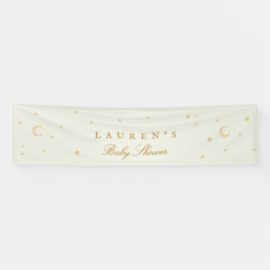 Baby Shower magical sage green stars welcome Spandoek (Horizontaal)