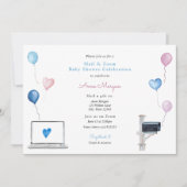 Baby shower Mail en Zoom Baby shower Kaart (Voorkant)