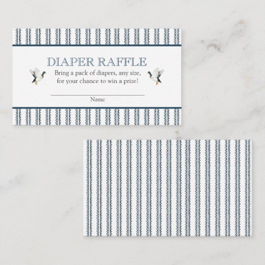 Baby shower Mallard Duck Diaper Raffle Insert Informatiekaartje (Voorkant / Achterkant)