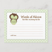 Baby shower Mam Advice Kaart Green Sleepy Owl (Achterkant)