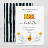 Baby shower Mam naar Bee Kaart (Voorkant / Achterkant)