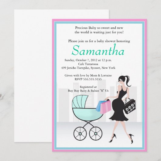 baby shower mam om bij het vervoer te zijn kaart (Voorkant / Achterkant)