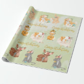 Baby shower Mama Baby Animals Gefeliciteerd Cadeaupapier (Uitgerold)