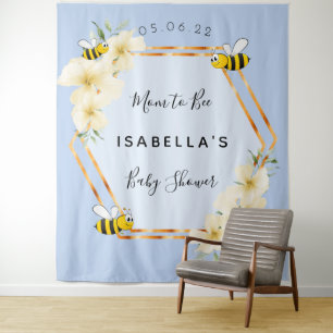Baby Shower mama bij te worden hommels blauwe jon Wandkleed