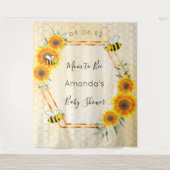 Baby Shower Mama bij te worden zonnebloemen hommel Wandkleed (Voorkant)