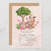 Baby shower mama en Baby Deer Forrest Kaart (Voorkant / Achterkant)