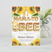Baby shower Mama naar Bee Super Schattige Invitati Kaart (Staand voorkant)